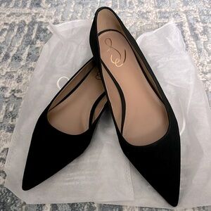 Sam Edelman Wanda Suede Black Pointed Toe Flats size US 10M EUR 40